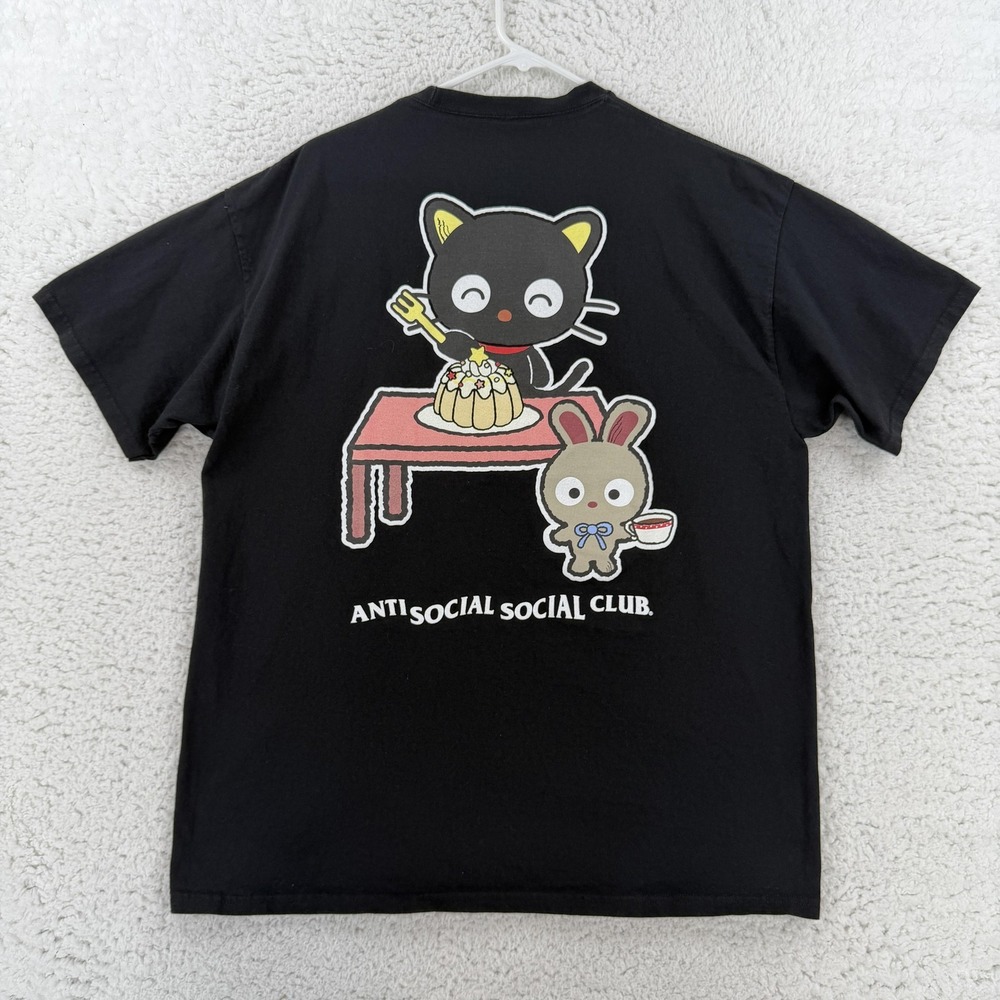 Anti Social Social Club Shirt Mens XL Black Hello Kitty Tee T-Shirt Sanrio